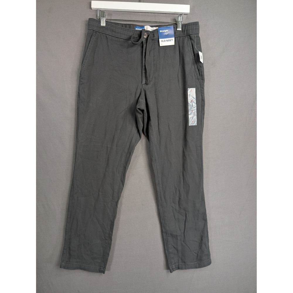 Old Navy Mens Straight Leg Drawstring Chino Pants Gray S NWT 8553